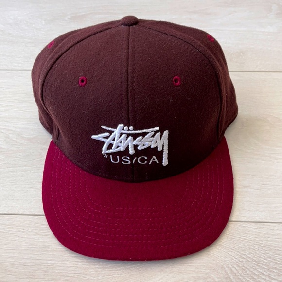 Classic OG Stussy Burgundy DS Hat - Picture 1 of 3
